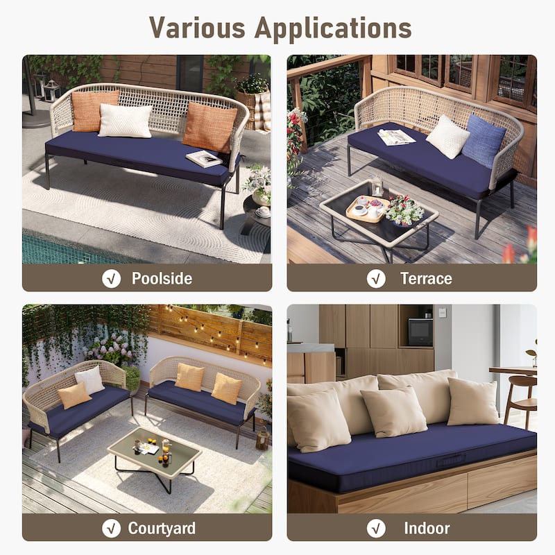 VredHom Outdoor Bench Settee Cushion Patio Loveseat Swing Cushion