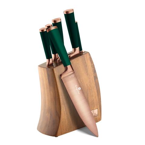 7-Piece Knife Set w/ Wooden Stand, Emerald Collection