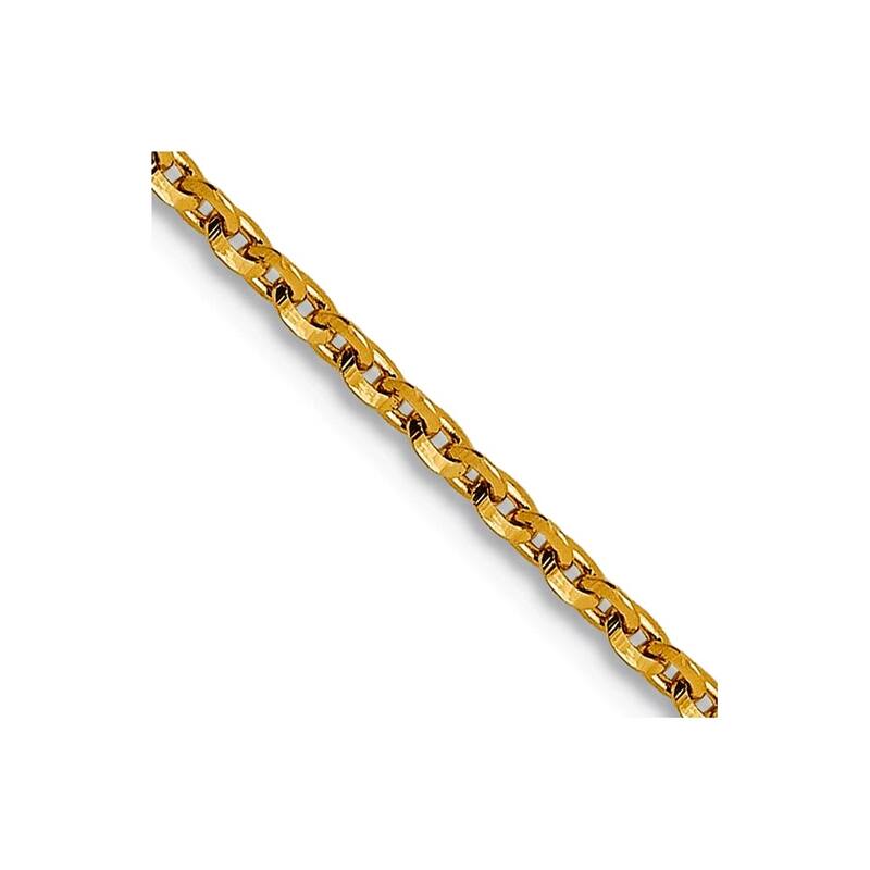 Curata 14k Yellow gold 1.15mm Diamond-Cut Open Oval Cable Chain Necklace Options: 16 18 20
