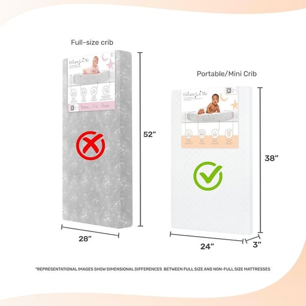 Dream On Me Sunset 3-inch Fiber Baby Crib Mattress