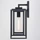 preview thumbnail 6 of 6, VAXCEL Filmore 16 in. H 1-Light Black Transitional Outdoor Wall Sconce, Durable Metal, Clear Glass Shade, LED Compatible