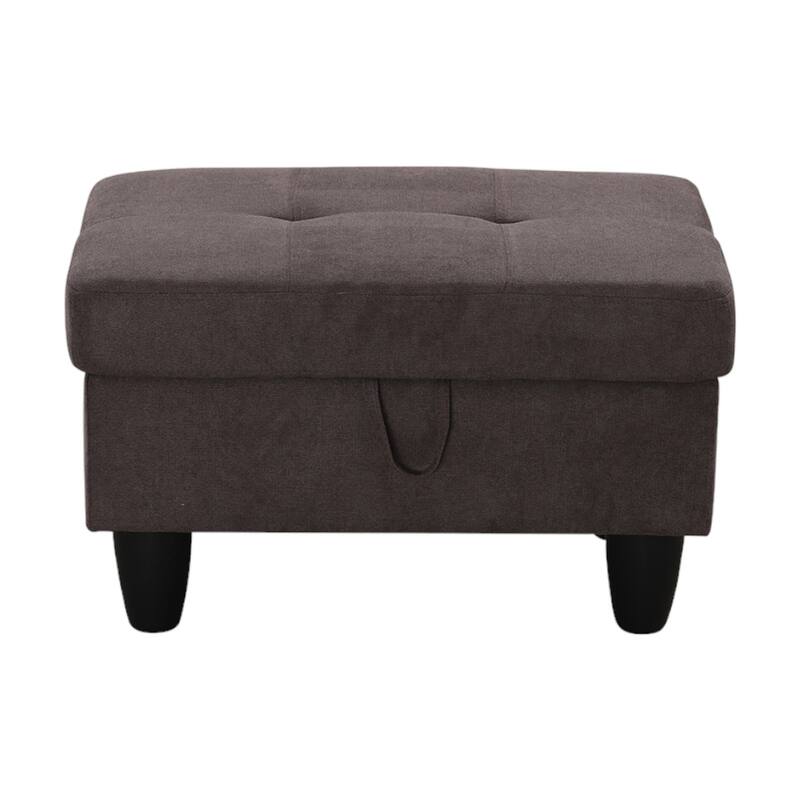 KISRAIS 28.5" Wide Upholstered Storage Ottoman