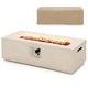 preview thumbnail 1 of 4, 42'' Terrazzo Fire Pit Table 50,000 BTU Rectangle Propane Fire Pit White