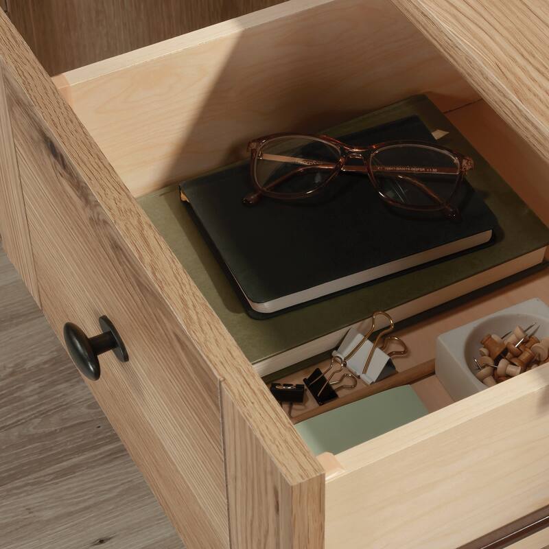 Engineered Wood Transitional Computer Desk Slide-Out Keyboard Tray