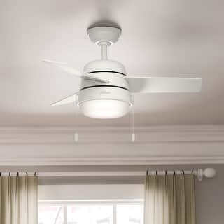 Hunter 36" Aker Ceiling Fan with LED Light Kit and Pull Chain - Scandinavian, Contemporary, Transitional