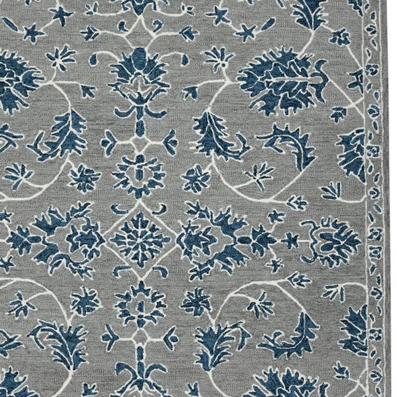 HomeRoots Floral Medallion Traditional Rectangle Area Rug