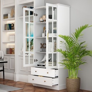 70.1" Storage Cabinet Display Cabinet Kitchen Pantry Cabinet, Cupboard