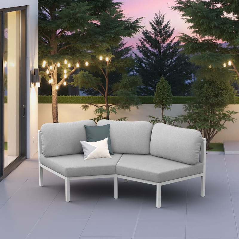 Outdoor Patio Furniture PE Rattan Wicker Half Round Curved Sofa Sectional Set