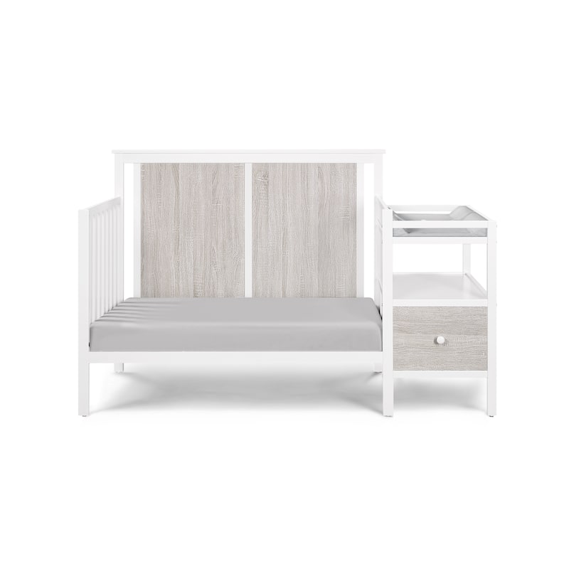 Connelly 4-in-1 Crib and Changer Combo White/Rockport Gray - White+gray