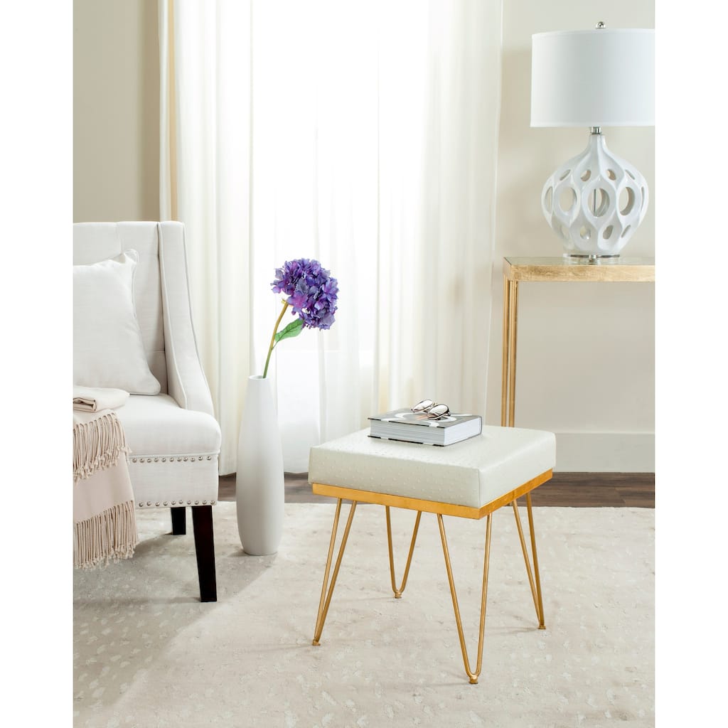 SAFAVIEH Wilke Mid-Century Square Bench - 16" x 16" x 17.8" - 16Wx16Dx18H