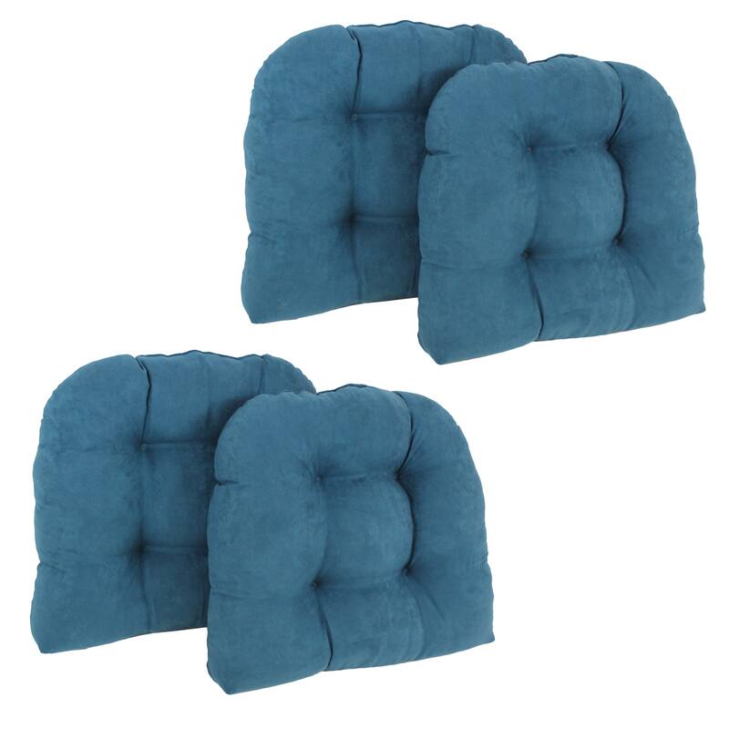 19-inch U-Shaped Microsuede Chair Cushion (Set of 1, 2, or 4) - Set of 4 - Teal