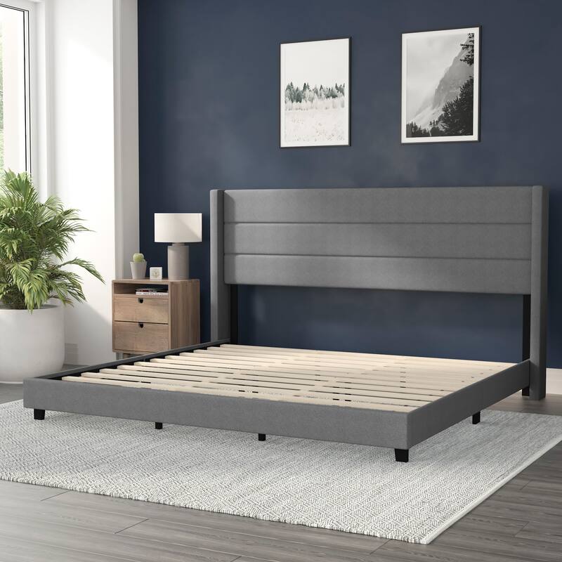 Flash Furniture FFIF30203 Miltiades King Wood Platform Bed Frame with