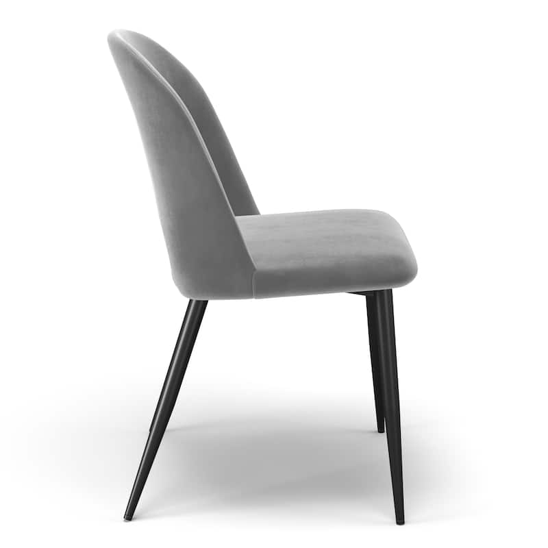 Victor Velvet Side Chair Black Legs (Set of 2)