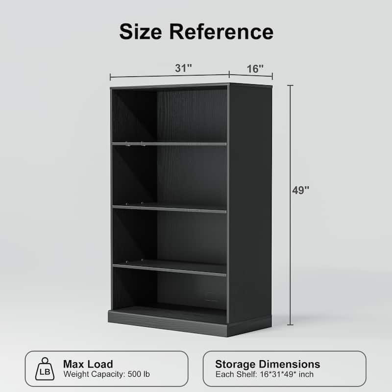 Doorless Wood Bookshelf Storage Cabinet Bookcase&Office Cabinet for Kitchen Bedroom Entryway Living Room Dinning Room