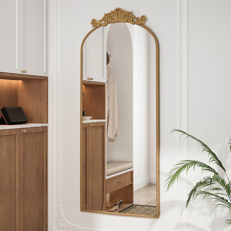 Vintage-Inspired Ornate Wall-Mounted Full Body Mirror