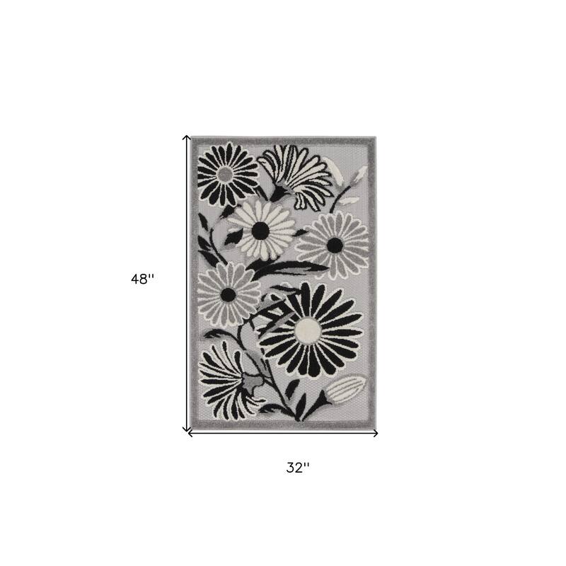 Alfiro Botanic Elegance Sun-Resistant Colors Current & Stylish Outdoor Rug - 3' X 4'
