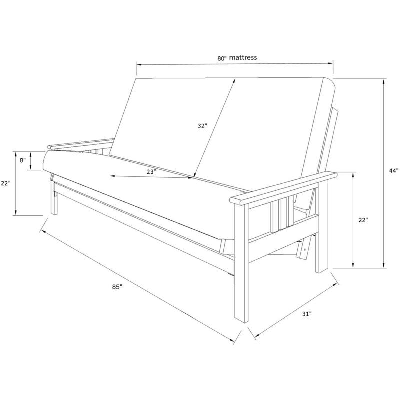 85 in. Butternut/Suede Gray Polyester Upholstered Queen Size Futon Set with Mattress