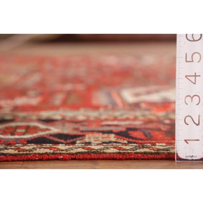 Hand Knotted Oriental 100% Wool Carpet Traditional Medallion Red Heriz Area Rug - 10' 3'' X 7' 9''