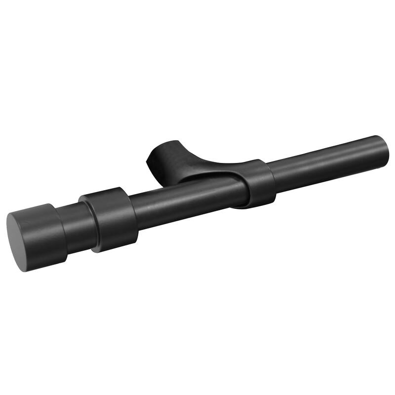 Thermaplus Decorative Blackout Curtain Rod Set with Double Cap Finial - 36" to 72" - Black