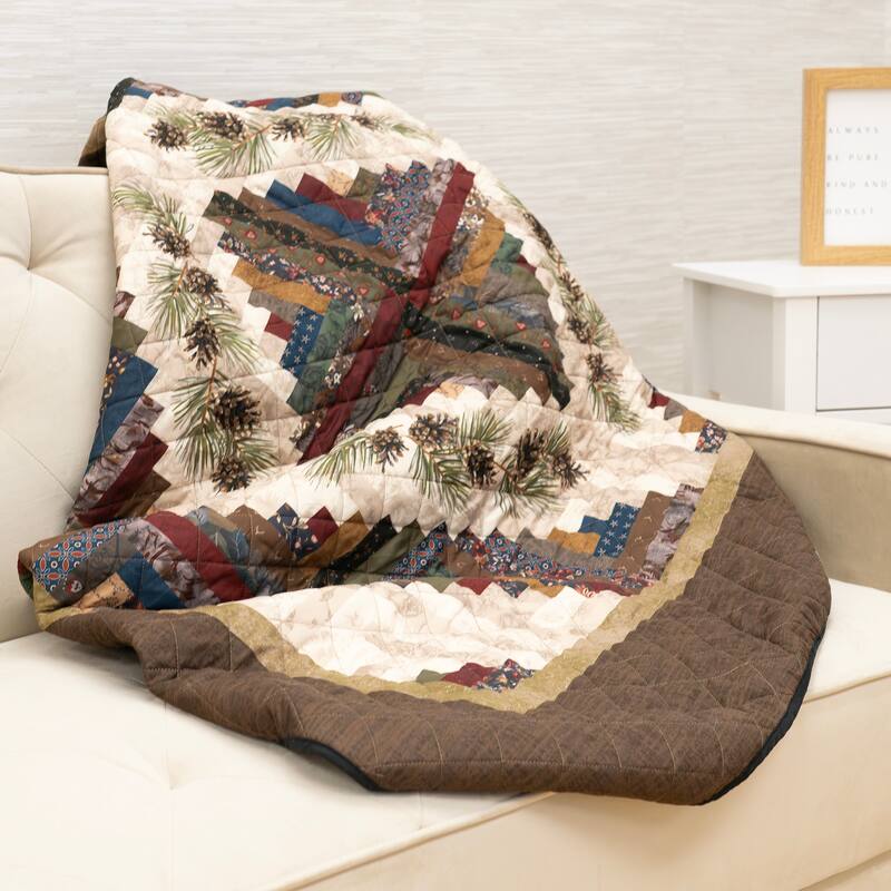 Donna Sharp Whitley Polyester Throw - Beige/Brown - Throw
