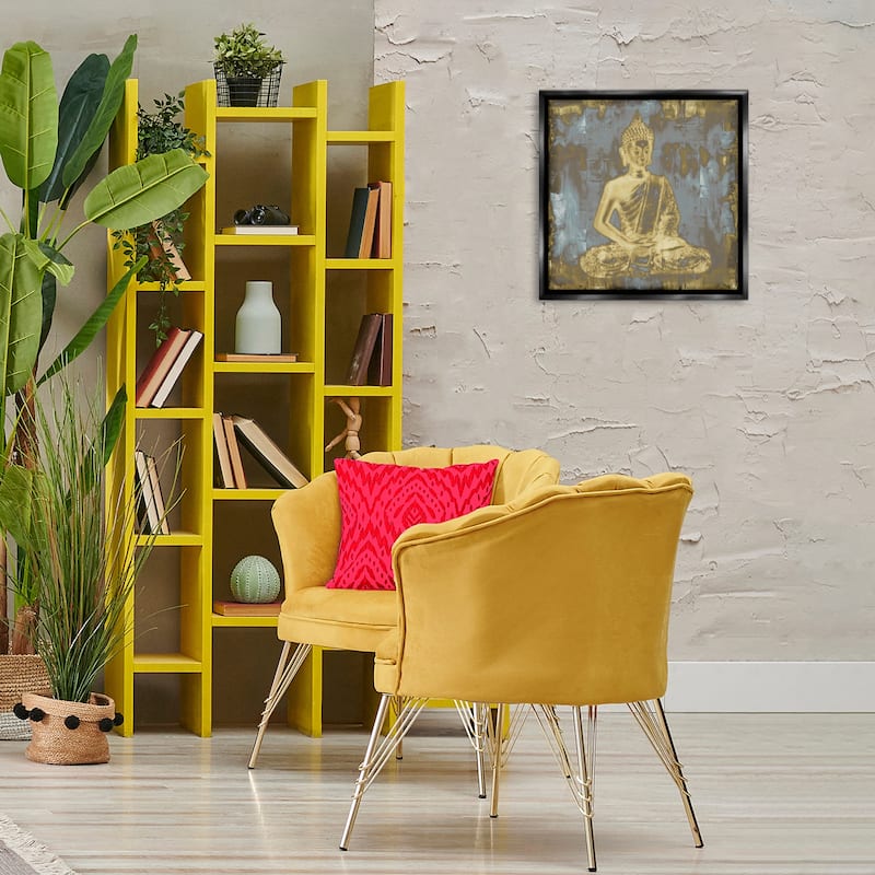 Stupell Muted Earthy Buddha Abstract Framed Floater Canvas Wall Art Design By Tom Bray