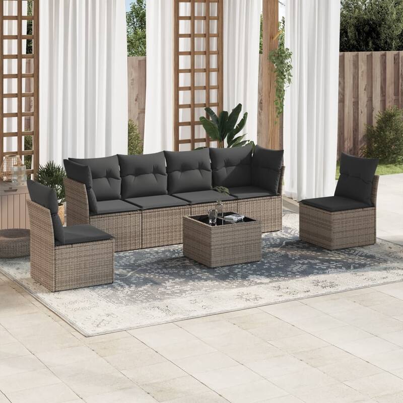 vidaXL Garden Sofa Set Grey - 21.7 x 21.7 x 14.6