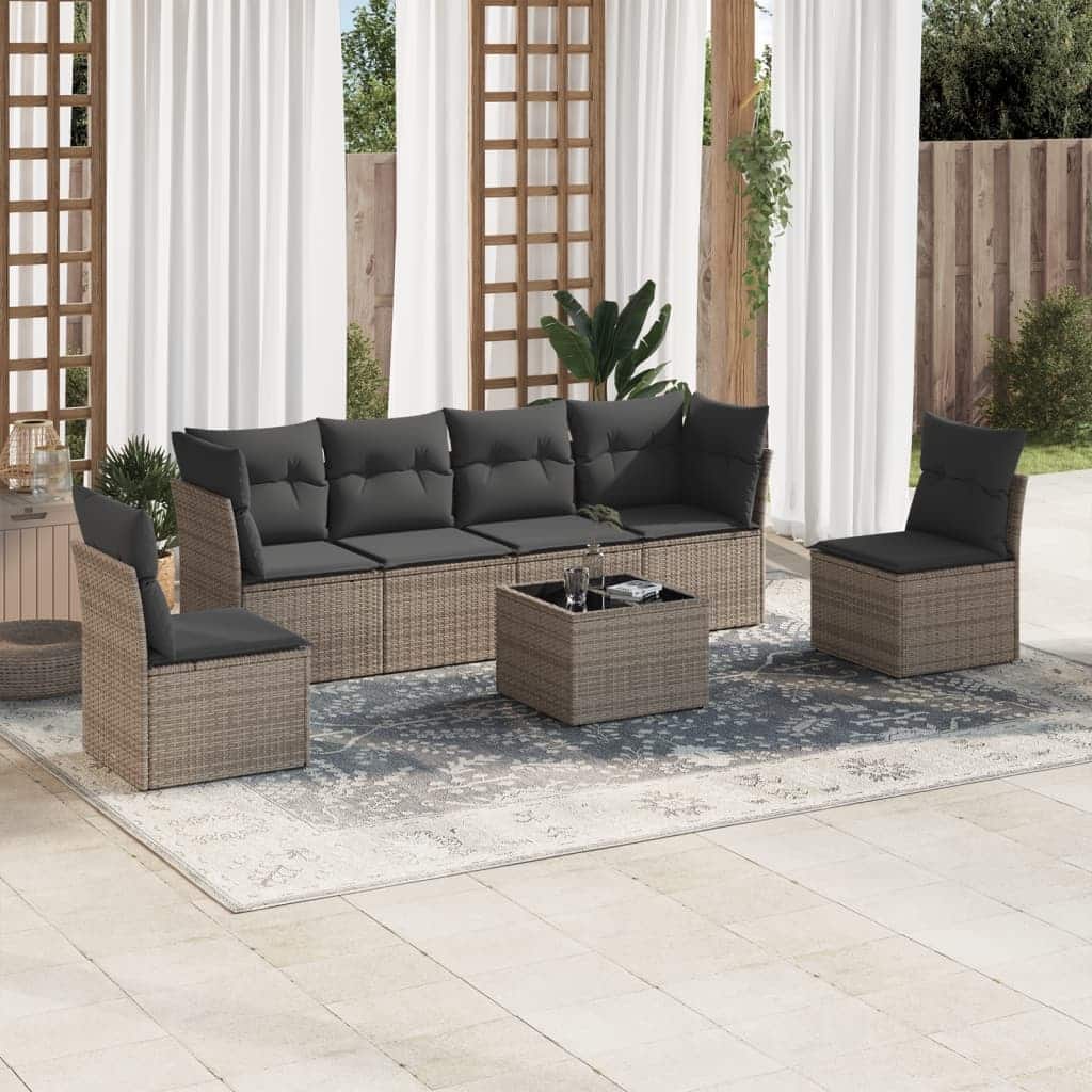 vidaXL Garden Sofa Set Grey - 21.7 x 21.7 x 14.6