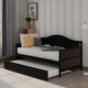 preview thumbnail 9 of 24, Nestfair Twin Size Wooden Daybed with Trundle Bed Espresso