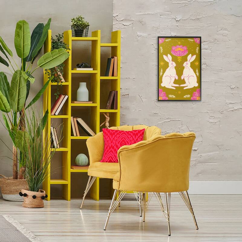 Stupell Mirrored Spring Bunnies Framed Giclee Art Design By Hannah Moren