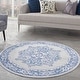preview thumbnail 10 of 61, Nourison Whimsicle Modern Persian Floral Medallion Area Rug 8' Round - Grey Blue - Runner/Round