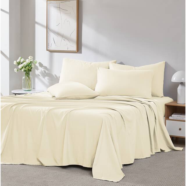 Vilano Series Extra Deep Pocket 6-piece Bed Sheet Set - Queen - Off White