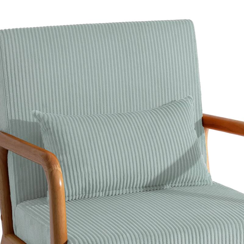 Mid-Century Upholstered Accent Chair with Wood Frame
