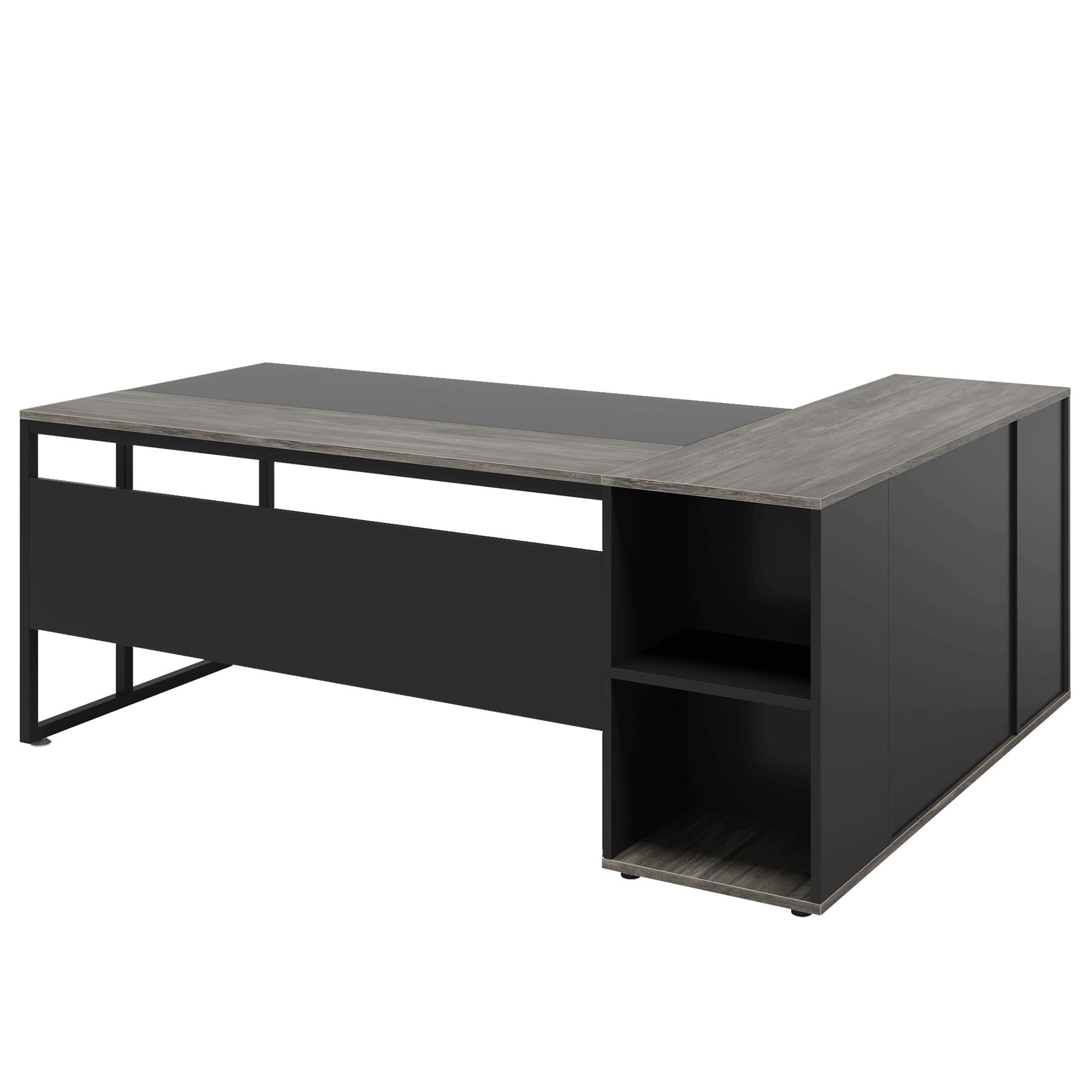 71 inch Executive Desk(Not Including Chair) - Grey+Black