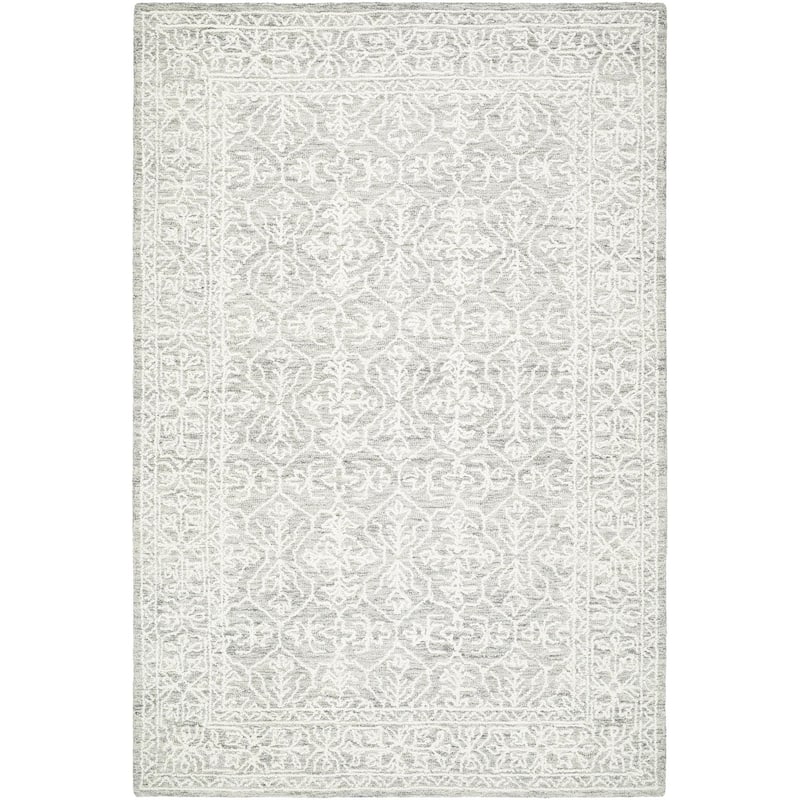 Livabliss Sicily Casual Solid Color Wool Area Rug - Gray - 8' x 10'