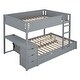 preview thumbnail 24 of 56, Full-Over-Full Bunk Bed With Twin size Trundle,Storage And Desk for Bedroom