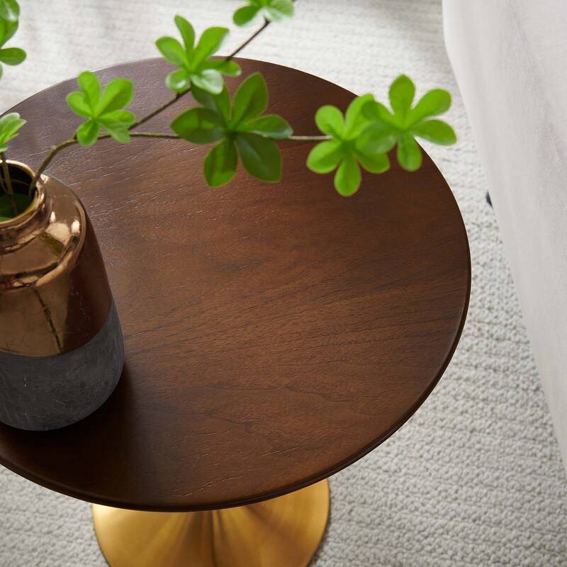 Lippa 20" Round Wood Grain Side Table