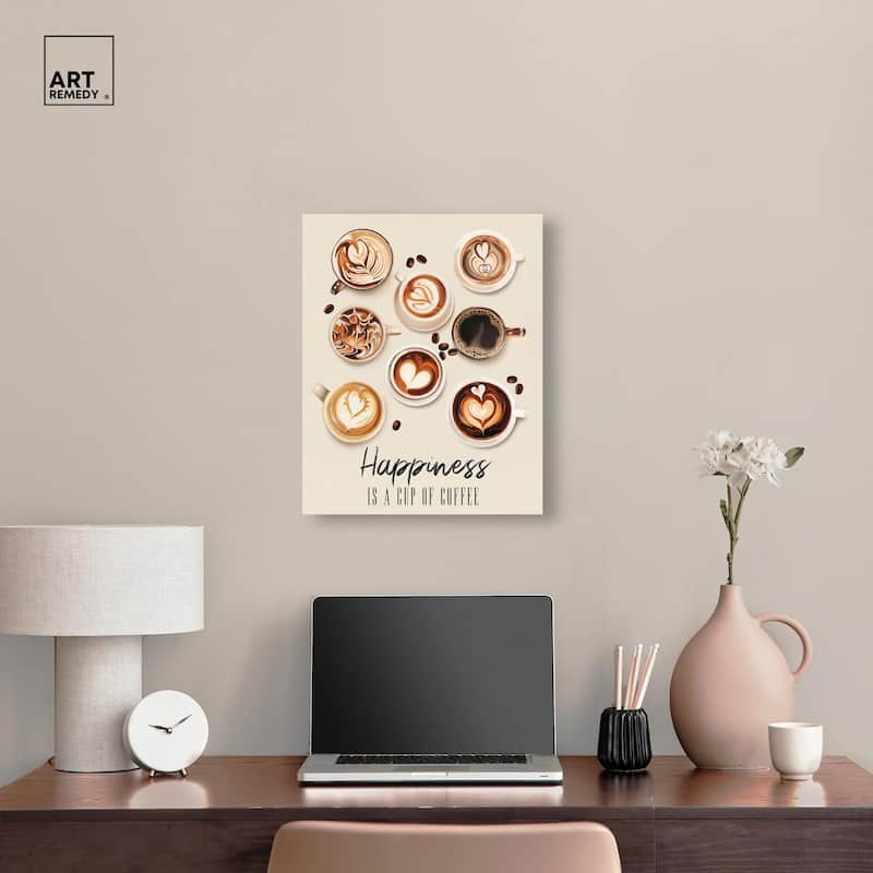 68945 Coffee Cup Collection Canvas by Art Remedy, Gallery Wrapped