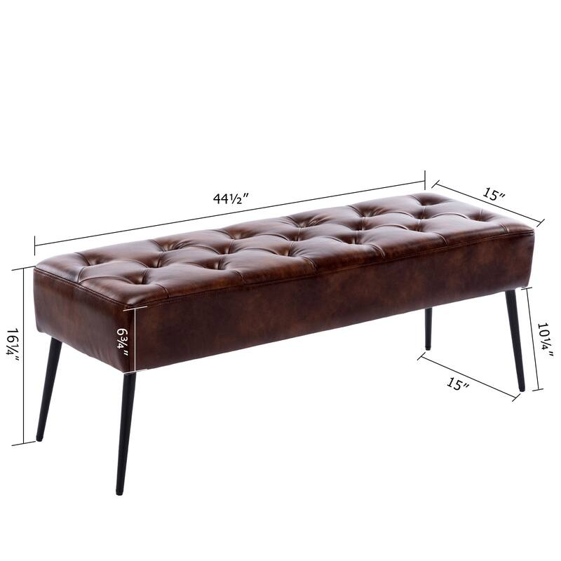 Modern 44" Length Button Tufted Bench