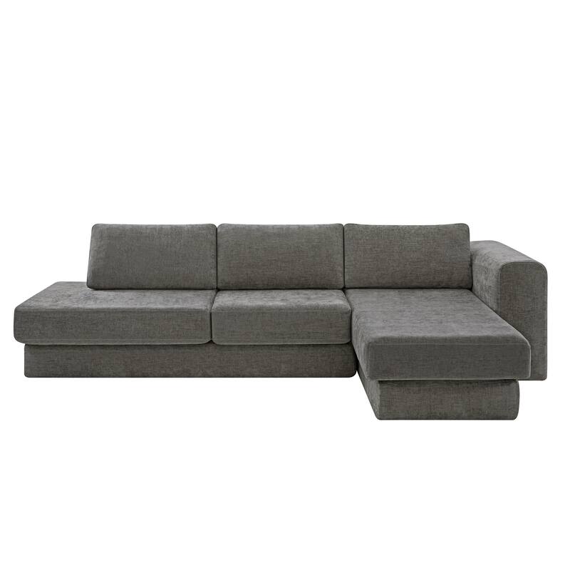 Christopher Knight Home - American Design Chenille 113" Modular Sectional Sofa with Double Layer Cushions