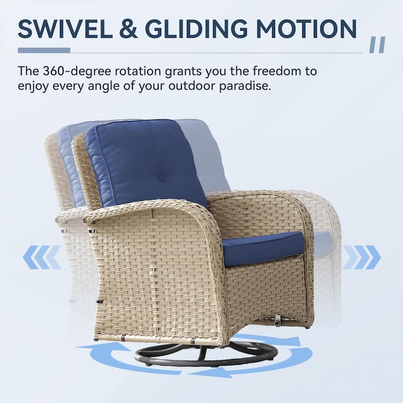 Gymojoy Outdoor Wicker Patio Furniture Loveseat and Chair Set