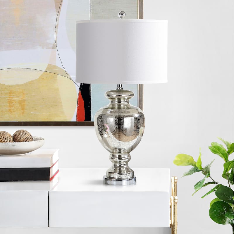 SAFAVIEH Lighting 28-inch Morocco Mercury Glass Table Lamp (Set of 2) - 15"x15"x28"