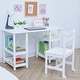 preview thumbnail 4 of 4, Fantasy Fields - Kids Wooden Desk & Chairs Set - White - 40"W x 17.5"L x 25.5"H