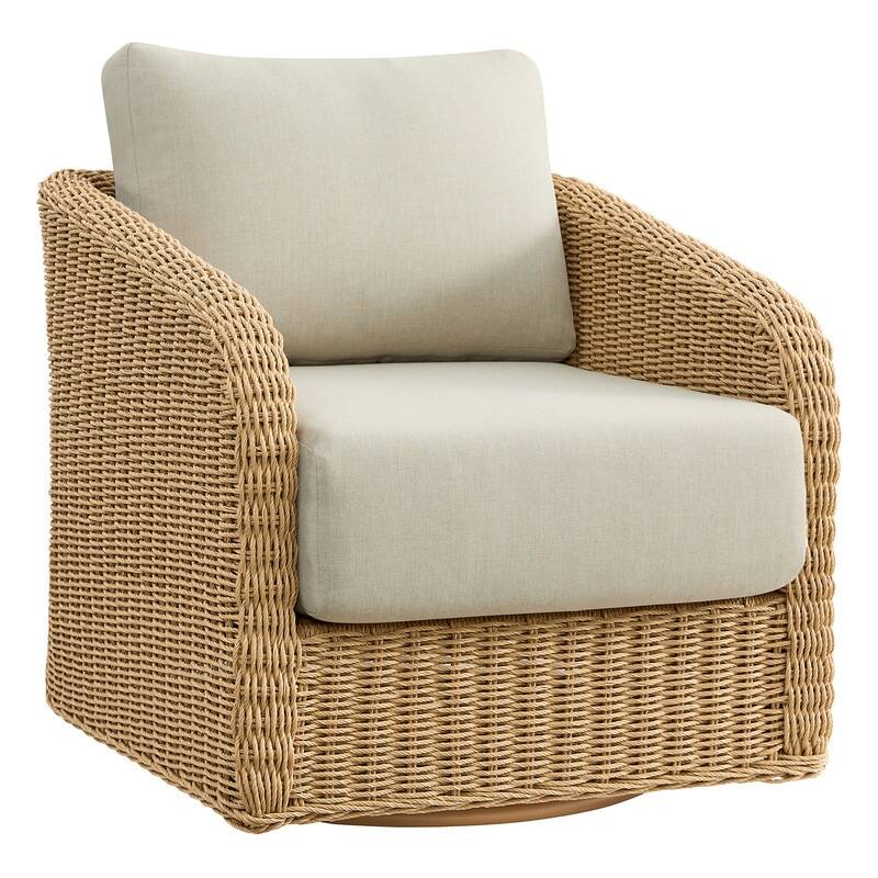 Spruce & Spring Patio Fruniture Outdoor Swivel Chair and Side Table