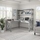 preview thumbnail 46 of 70, Key West 60W L Shaped Desk with Hutch by Bush Furniture Cape Cod Gray