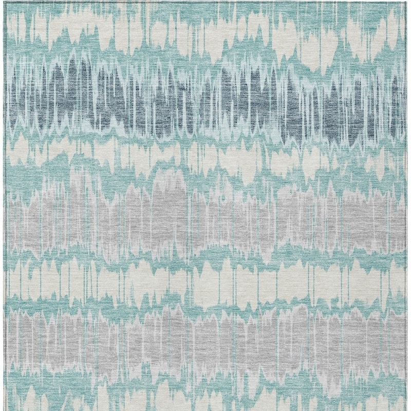 HomeRoots Striped Transitional Rectangle Outdoor Rug