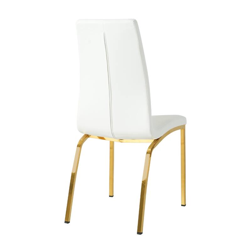 Modern PU seat dining chair Living room chair Upholstered chair, gold-plated metal legs design, kitchen, living room, be