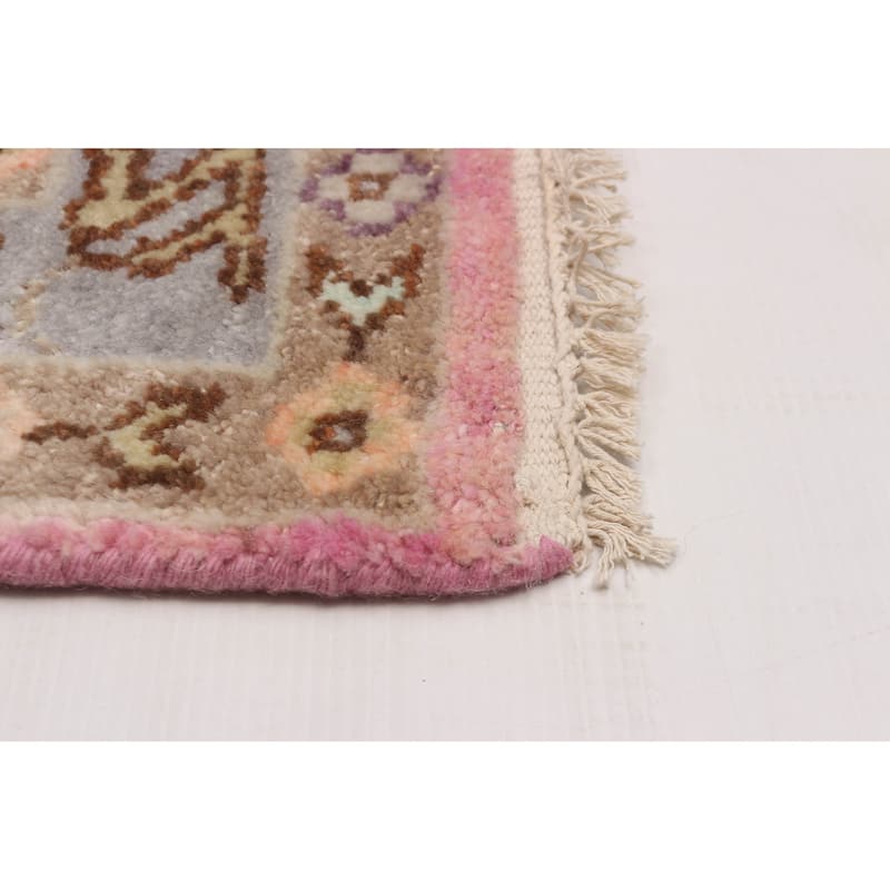 ECARPETGALLERY Hand-knotted Modern Oushak Grey Wool Rug - 2'4 x 8'0
