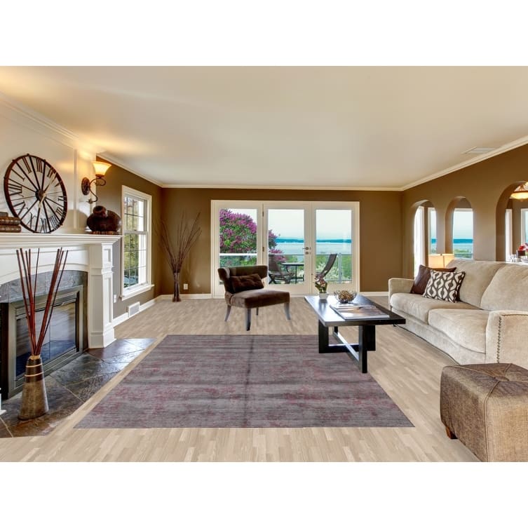Modern Abstract Rug Handmade Bedroom Wool Carpet - 6'7"x 9'5"