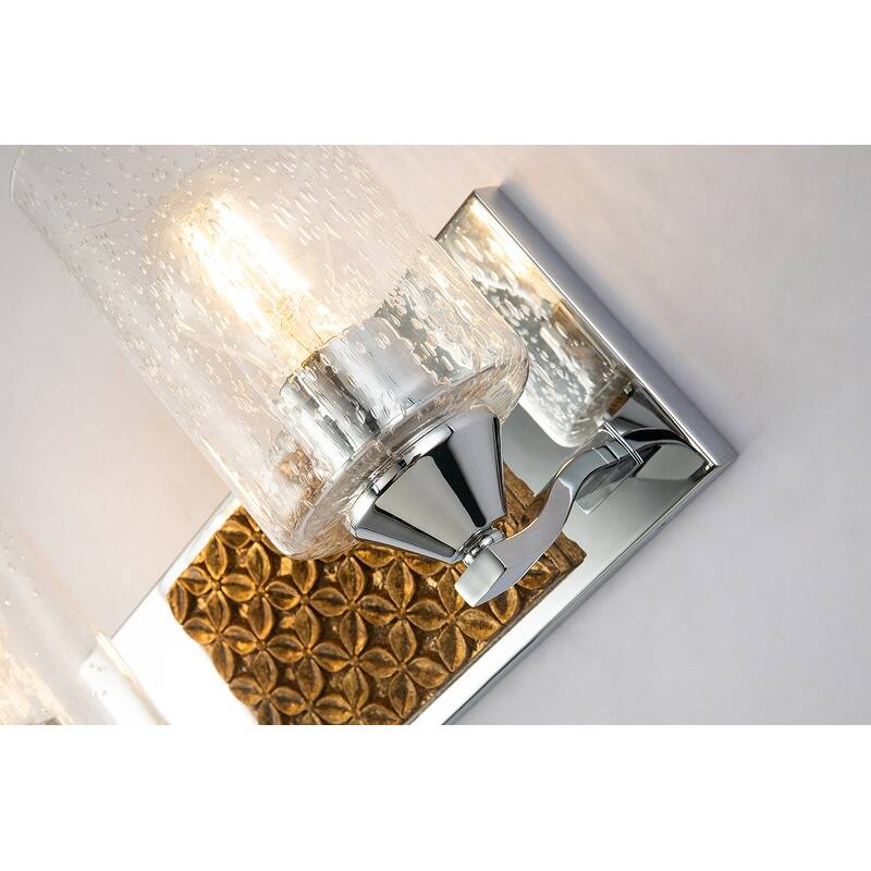 Textured 2 Light Bath Vanity in Silver
