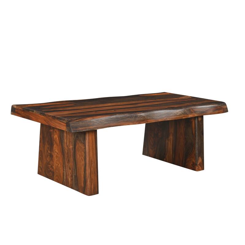 Avenue Live Edge Solid Sheesham Wood 3-Piece Living Room Table Set